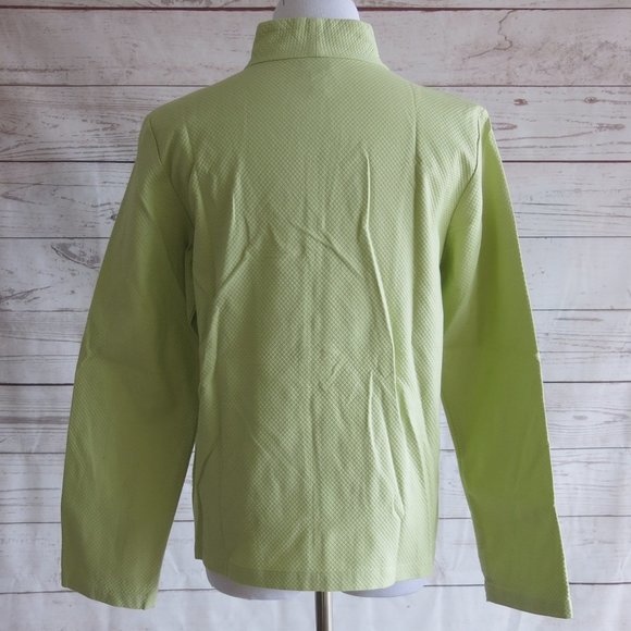 Eileen Fisher Full Zip Green Cardigan Sweater Jacket - Size Petite Medium - Picture 4 of 7